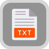 Text File Flat round corner Icon Design vector