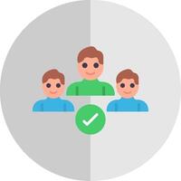 Secure Team Check Flat Scale Icon Design vector