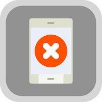 Eliminar botón plano redondo esquina icono diseño vector