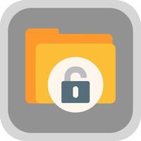 Unsecure Folder Flat round corner Icon Design vector