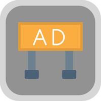 Advertising Flat round corner Icon Design vector