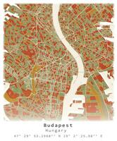 Budapest,Hungary,City centre, Urban detail Streets Roads color Map , element template image vector