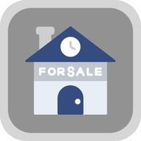 Home For Sale Flat round corner Icon Design vector