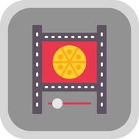 Reel Flat round corner Icon Design vector