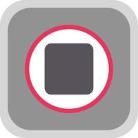 Stop Button Flat round corner Icon Design vector