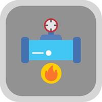 Gas Flat round corner Icon Design vector