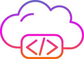 nube codificación línea degradado icono diseño vector