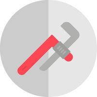 Pipe Wrench Flat Scale Icon Design vector