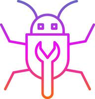 Bug Fixing Line Gradient Icon Design vector