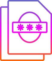 Security File Faceprint Line Gradient Icon Design vector