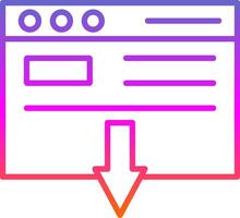 aterrizaje página línea degradado icono diseño vector