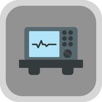 ECG Device Flat round corner Icon Design vector