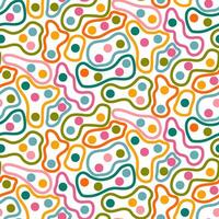 seamless background with colored geometric patterns. Lines, ovals, dots vector