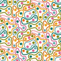 seamless background with colored geometric patterns. Lines, ovals, dots vector