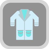 Lab Coat Flat round corner Icon Design vector