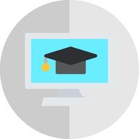 E Learning Flat Scale Icon Design vector