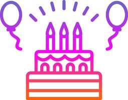 Birthday Line Gradient Icon Design vector