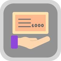 Cheque Flat round corner Icon Design vector