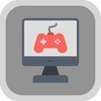 Game Flat round corner Icon Design vector