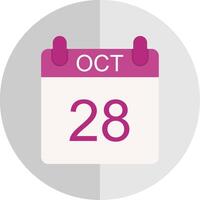 October Flat Scale Icon Design vector