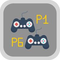 Player Versus Player Flat round corner Icon Design vector