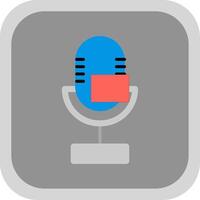 Microphone Flat round corner Icon Design vector