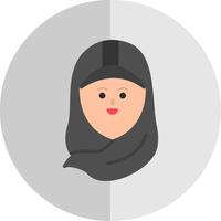 hijab plano escala icono diseño vector