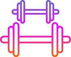 Dumbbell Line Gradient Icon Design vector
