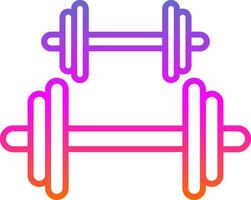 Dumbbell Line Gradient Icon Design vector