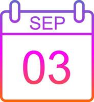 September Line Gradient Icon Design vector