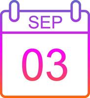 September Line Gradient Icon Design vector