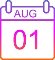August Line Gradient Icon Design vector