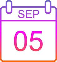 September Line Gradient Icon Design vector