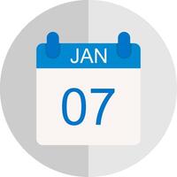 January Flat Scale Icon Design vector