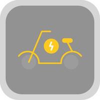 Scooter Flat round corner Icon Design vector