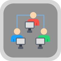 Network User Flat round corner Icon Design vector