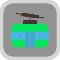 Cableway Flat round corner Icon Design vector