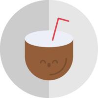 Coconut Drink Flat Scale Icon Design vector