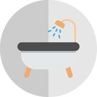 Bathtub Flat Scale Icon Design vector