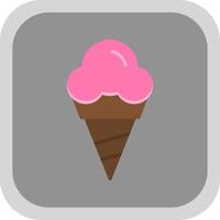 Cone Ice Cream Flat round corner Icon Design vector