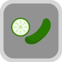 Cucumber Flat round corner Icon Design vector