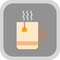 té plano redondo esquina icono diseño vector