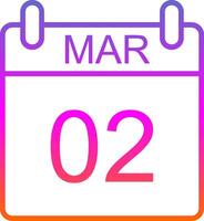 March Line Gradient Icon Design vector