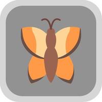 mariposa plano redondo esquina icono diseño vector