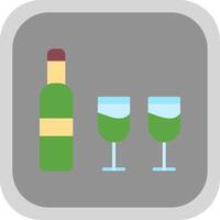 Wine Flat round corner Icon Design vector