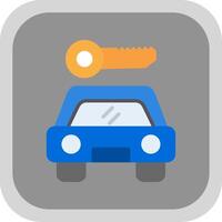 Car Rental Flat round corner Icon Design vector