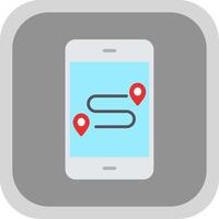 GpS Flat round corner Icon Design vector