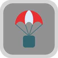 Parachute Flat round corner Icon Design vector