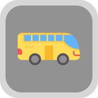 Tour Bus Flat round corner Icon Design vector