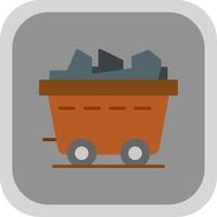 Coal Flat round corner Icon Design vector